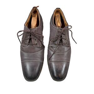Steve Madden P-Kesslo Leather Oxford Dress Shoes Mens 11.5 Brown Cap Toe Work